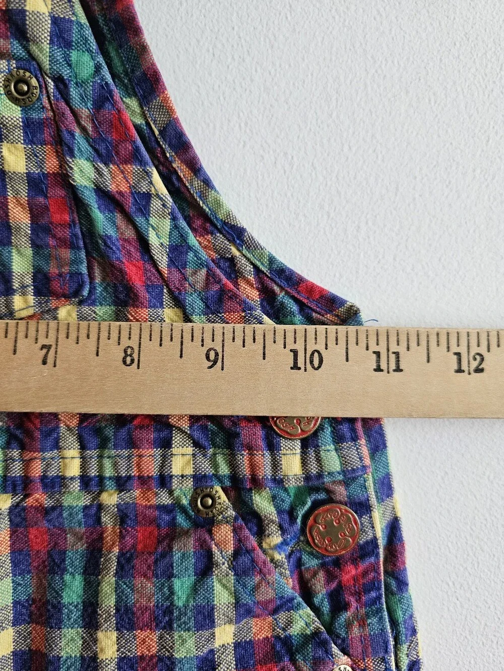 Vintage 80s/90s OshKosh B’Gosh Vestbak Plaid Overalls Toddler 18M Made In USA